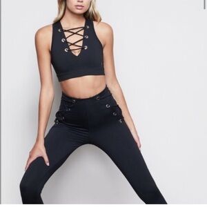 Good American lace up side pants